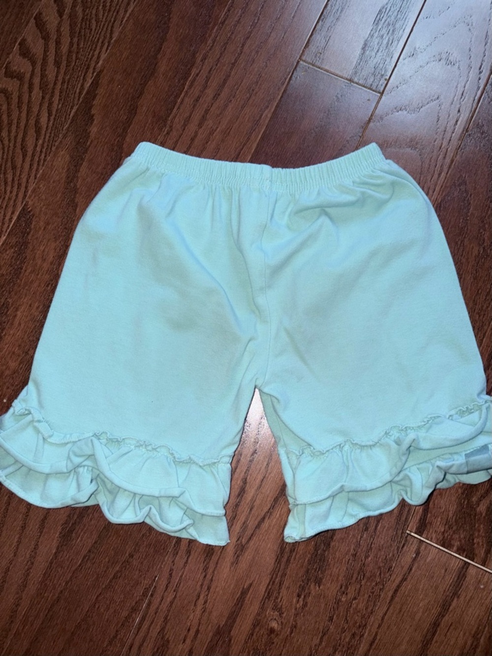 Girls' Light teal Ruffle Trim Shorts